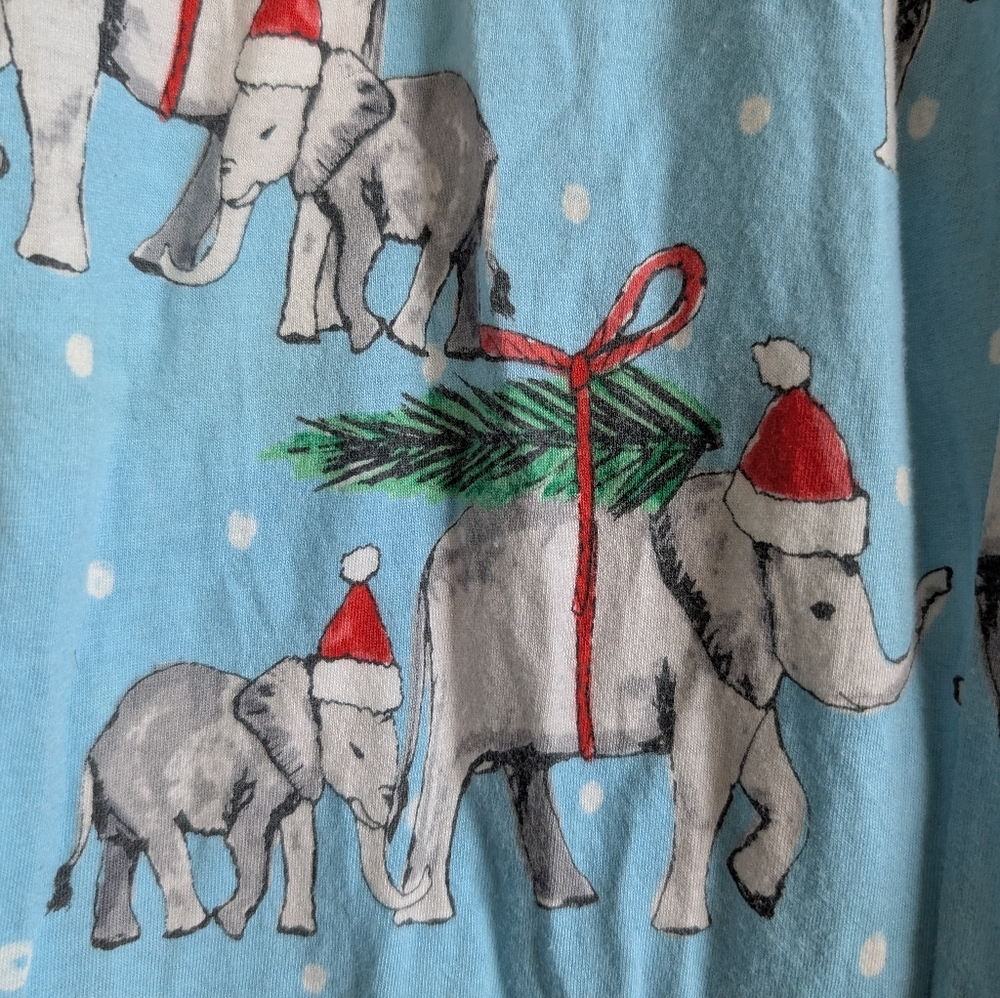 Cynthia Rowley Women's Pajama Bottoms With Holiday Elephant Print Size S - Picture 3 of 6